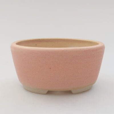 Ceramic bonsai bowl 8 x 7 x 4 cm, color pink - 1