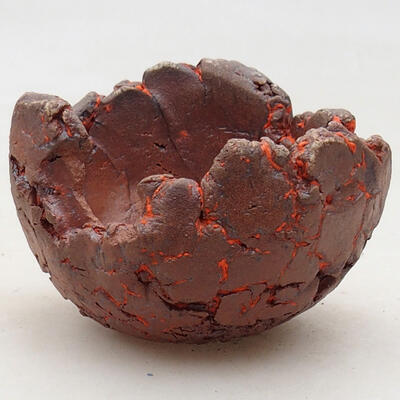 Ceramic Shell 6.5 x 6 x 5 cm, gray-orange color - 1
