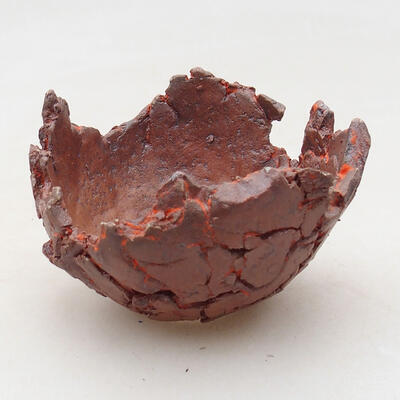 Ceramic shell 7.5 x 7 x 5.5 cm, gray-orange color - 1
