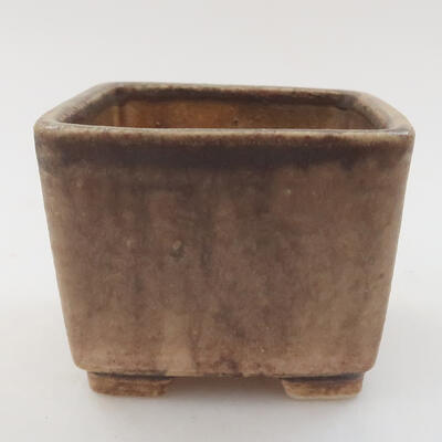 Ceramic bonsai bowl 6.5 x 6.5 x 4 cm, color brown - 1