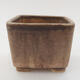 Ceramic bonsai bowl 6.5 x 6.5 x 4 cm, color brown - 1/3