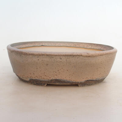 Bonsai bowl 24 x 19 x 7.5 cm, gray-beige color - 1
