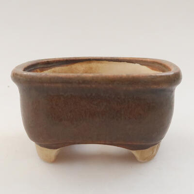 Ceramic bonsai bowl 8 x 7 x 4.5 cm, color brown - 1