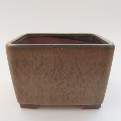 Ceramic bonsai bowl 11 x 11 x 7.5 cm, color brown - 1
