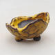 Ceramic shell 7.5 x 7.5 x 5 cm, yellow color - 1/3