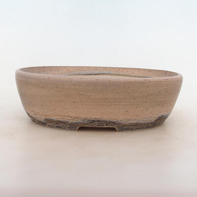 Bonsai bowl 25.5 x 20 x 7.5 cm, gray-beige color - 1