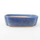 Ceramic bonsai bowl 18 x 13.5 x 5 cm, color blue - 1/3