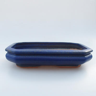 Ceramic bonsai bowl 18 x 13 x 4 cm, color blue - 1