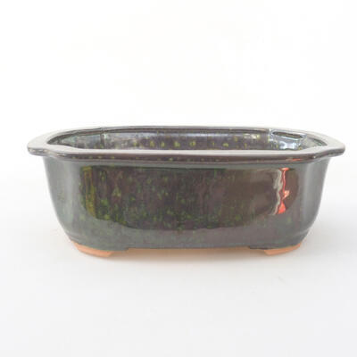 Ceramic bonsai bowl 21 x 16.5 x 7 cm, color green - 1