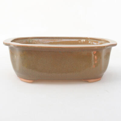 Ceramic bonsai bowl 21 x 16.5 x 7 cm, brown color - 1