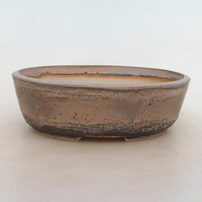 Bonsai bowl 22.5 x 17.5 x 7 cm, gray-beige color - 1