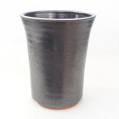 Ceramic bonsai bowl 10.5 x 10.5 x 14 cm, metal color - 1