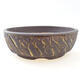 Ceramic bonsai bowl 19 x 19 x 6 cm, color crack yellow - 1/3