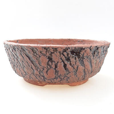 Ceramic bonsai bowl 20.5 x 20.5 x 7.5 cm, gray-black color - 1