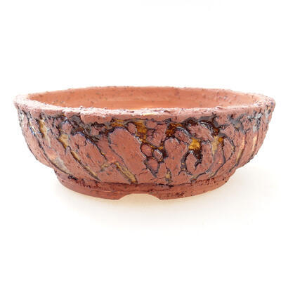 Ceramic bonsai bowl 18 x 18 x 6 cm, color gray-yellow - 1