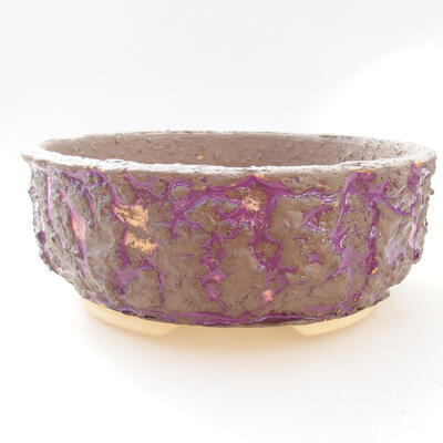 Ceramic bonsai bowl 18 x 18 x 7 cm, gray-violet color - 1
