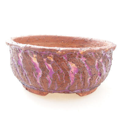 Ceramic bonsai bowl 17 x 17 x 7 cm, gray-violet color - 1