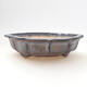 Ceramic bonsai bowl 15 x 15.5 x 4.5 cm, metal color - 1/3