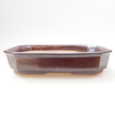 Ceramic bonsai bowl 12.5 x 17.5 x 4 cm, metal color - 1