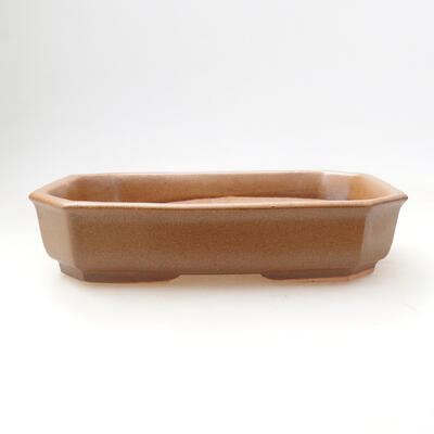 Ceramic bonsai bowl 12 x 17 x 4.5 cm, brown color - 1