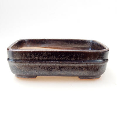 Ceramic bonsai bowl 13 x 11 x 4.5 cm, metal color - 1
