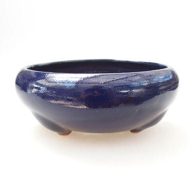 Ceramic bonsai bowl 12.5 x 12.5 x 6.5 cm, color blue - 1