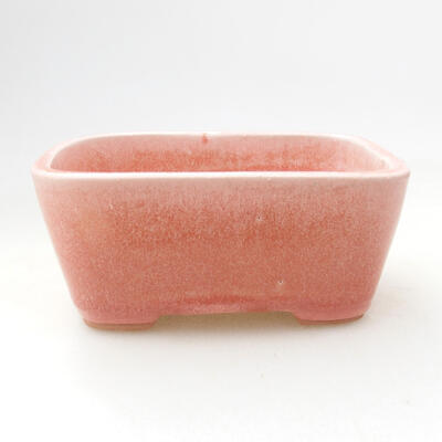 Ceramic bonsai bowl 12 x 8.5 x 5.5 cm, color pink - 1