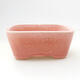 Ceramic bonsai bowl 12 x 8.5 x 5.5 cm, color pink - 1/3