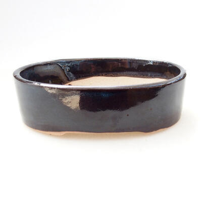 Ceramic bonsai bowl 11.5 x 9.5 x 3.5 cm, color black - 1