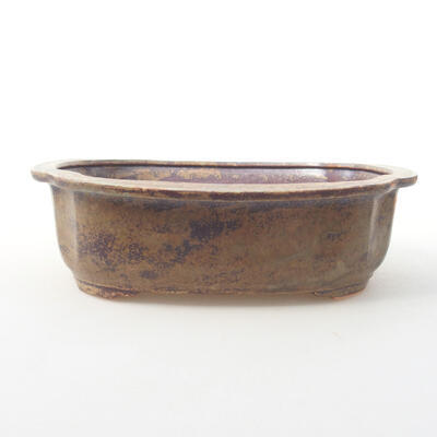 Ceramic bonsai bowl 23 x 20 x 7 cm, color brown-green - 1