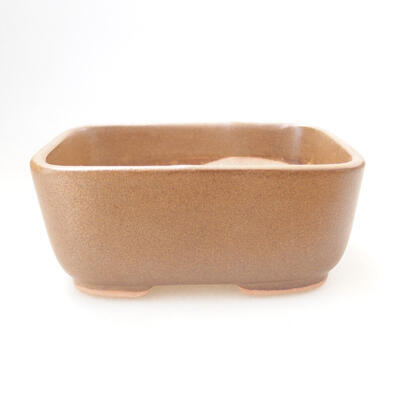 Ceramic bonsai bowl 11.5 x 8.5 x 5 cm, brown color - 1