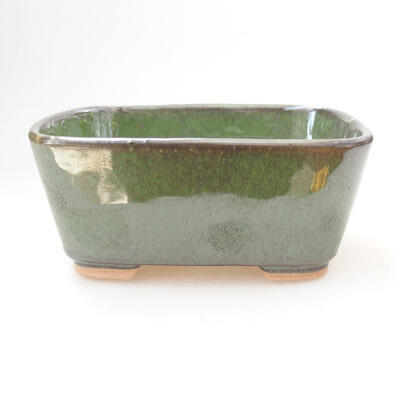 Ceramic bonsai bowl 13 x 10 x 6 cm, color green - 1