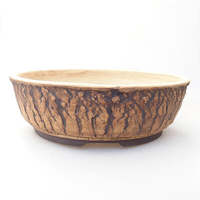 Ceramic bonsai bowl 31 x 31 x 10 cm, color cracked - 1