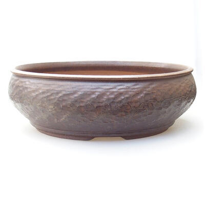 Ceramic bonsai bowl 39.5 x 39.5 x 13.5 cm, brown color - 1