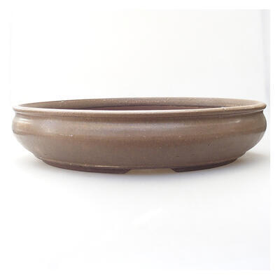 Ceramic bonsai bowl 40 x 40 x 8.5 cm, brown color - 1