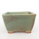 Ceramic bonsai bowl 9.5 x 9.5 x 5.5 cm, color green - 1/3