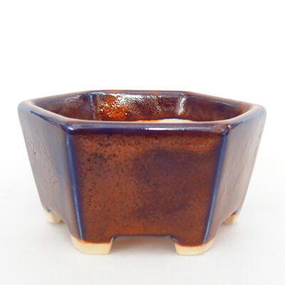 Ceramic bonsai bowl 10.5 x 9.5 x 5 cm, color purple - 1
