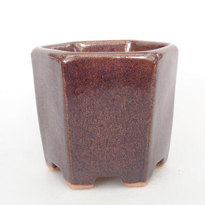 Ceramic bonsai bowl 9 x 8.5 x 8 cm, wine color - 1