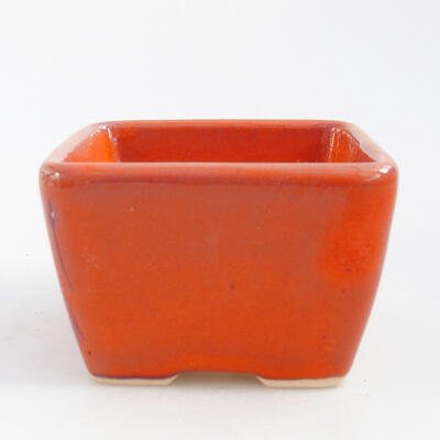 Ceramic bonsai bowl 8.5 x 8.5 x 5.5 cm, color orange - 1