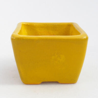 Ceramic bonsai bowl 6.5 x 6.5 x 4.5 cm, color yellow - 1