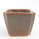 Ceramic bonsai bowl 7 x 7 x 5.5 cm, color gray - 1/3
