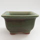 Ceramic bonsai bowl 9 x 9 x 5.5 cm, color green - 1/3