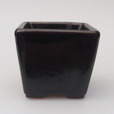 Ceramic bonsai bowl 7.5 x 7.5 x 6.5 cm, color black - 1
