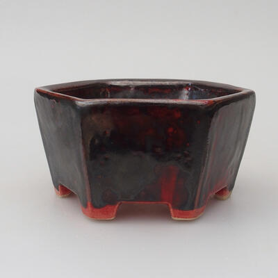 Ceramic bonsai bowl 9.5 x 9.5 x .5 cm, metallic color - 1