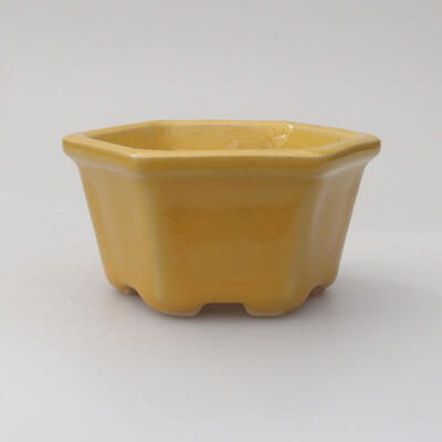 Ceramic bonsai bowl 7 x 7 x 4 cm, color yellow - 1