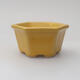 Ceramic bonsai bowl 7 x 7 x 4 cm, color yellow - 1/3