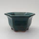 Ceramic bonsai bowl 9.5 x 9.5 x 5.5 cm, color green - 1/3
