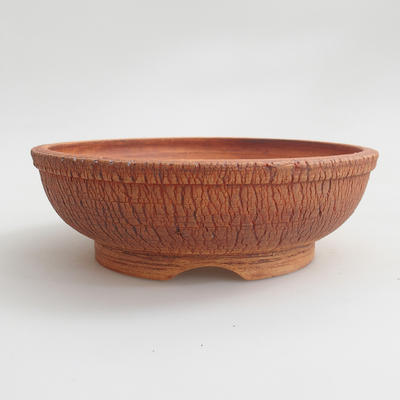Ceramic bonsai bowl 18 x 18 x 5,5 cm, brown-red color - 1