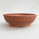 Ceramic bonsai bowl 18 x 18 x 5,5 cm, brown-red color - 1/4