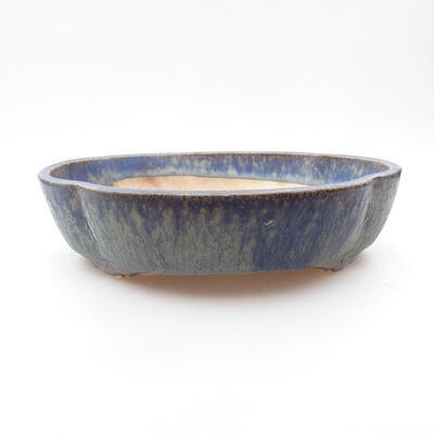 Ceramic bonsai bowl 17.5 x 15.5 x 4.5 cm, color blue - 1